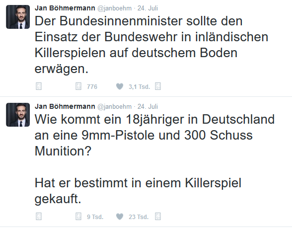Tweets von Böhmermann